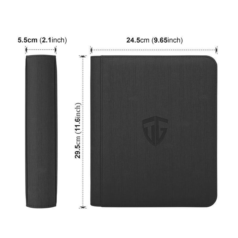 TCGUARD Toploader Binder Holds 112 Toploaders  4 Pocket Top Loader Binders for 3"" x 4"" Rigid Card Holders for Trading Cards or Sports Cards Binders (Black) - Image 2